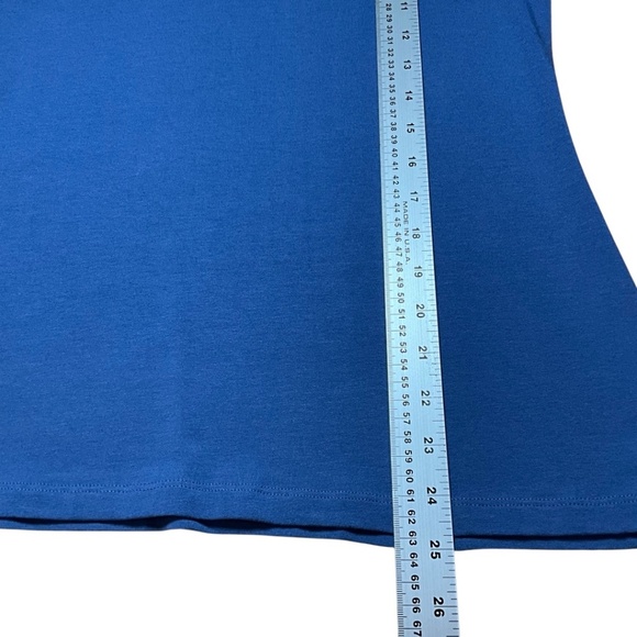 DOLCEZZA Jersey Knit Sleeveless T-Neck Tank Top in Dusty Blue US Sz L - Picture 6 of 7